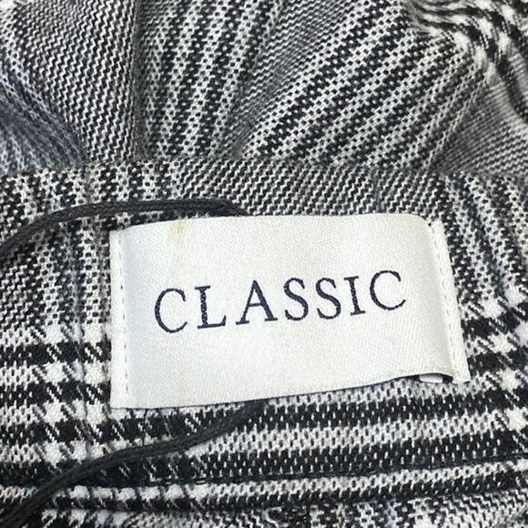 Marks & Spencer Black Gray Classic Plaid Pleated Tapered Trousers Pants Size XL - Picture 4 of 5